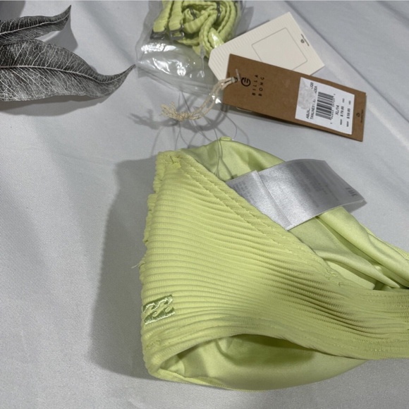 NWT Billabong [‎ XL ] Tanline Lulu Bandeau Bikini Top in Shadow Lime - Picture 8 of 12